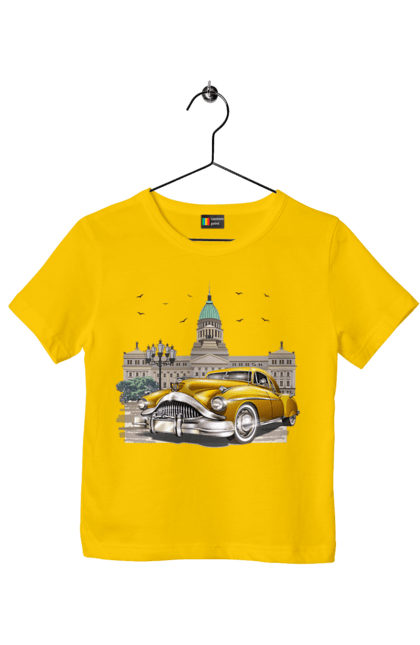 Футболка дитяча з принтом "Автомобіль та архітектура модерн". Автомобіль, архітектура, модерн. 2070702