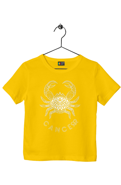 Children's t-shirt with prints Zodiac Cancer. Cancer, constellation, horoscope, sign, zodiac, zodiac sign. 2070702