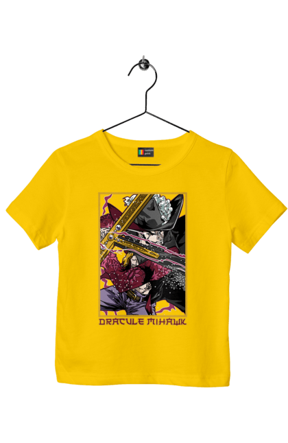 Children's t-shirt with prints One Piece Dracule Mihawk. Anime, dracule mihawk, manga, mihawk, one piece, straw hat pirates. 2070702