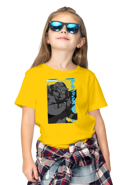 Children's t-shirt with prints Fullmetal Alchemist Al Elric. Adventures, al elric, alphonse, anime, comedy, fullmetal alchemist, manga, steampunk. 2070702