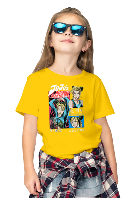 Children's t-shirt with prints JOJO Jolyne Cujoh. Anime, jojo, jojo`s bizarre adventure, jojo’s bizarre adventure, jolyne cujoh, manga. 2070702