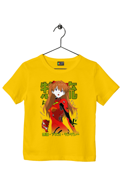 Children's t-shirt with prints Evangelion Asuka. Anime, asuka, asuka langley sorry, eva 02, evangelion, eve, kaoru, manga, ray, shinji. 2070702