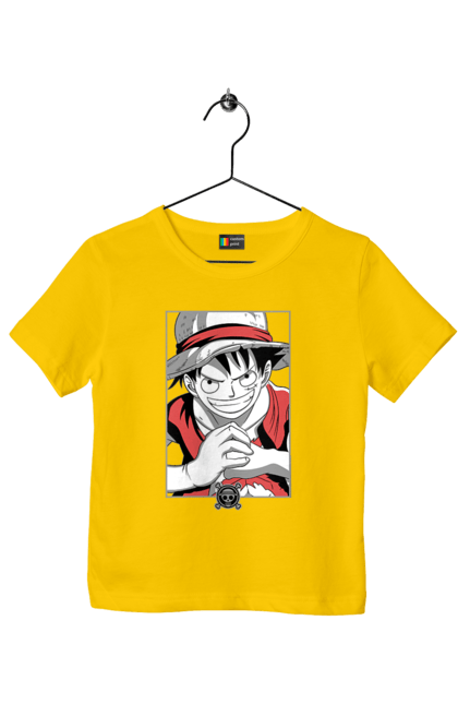 Футболка дитяча з принтом "Ван Піс Луффі". Luffy, one piece, аніме, ван піс, великий куш, луффі, манга, монки де луффі, пірати. 2070702