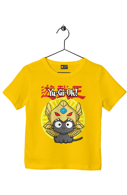 Children's t-shirt with prints Yu Gi Oh! Chococat. Brand, character, chococat, hello kitty, yu gi oh, yugio. 2070702