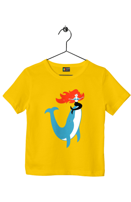 Children's t-shirt with prints Mermaid And Whale. Mermaid, sea, whale. 2070702